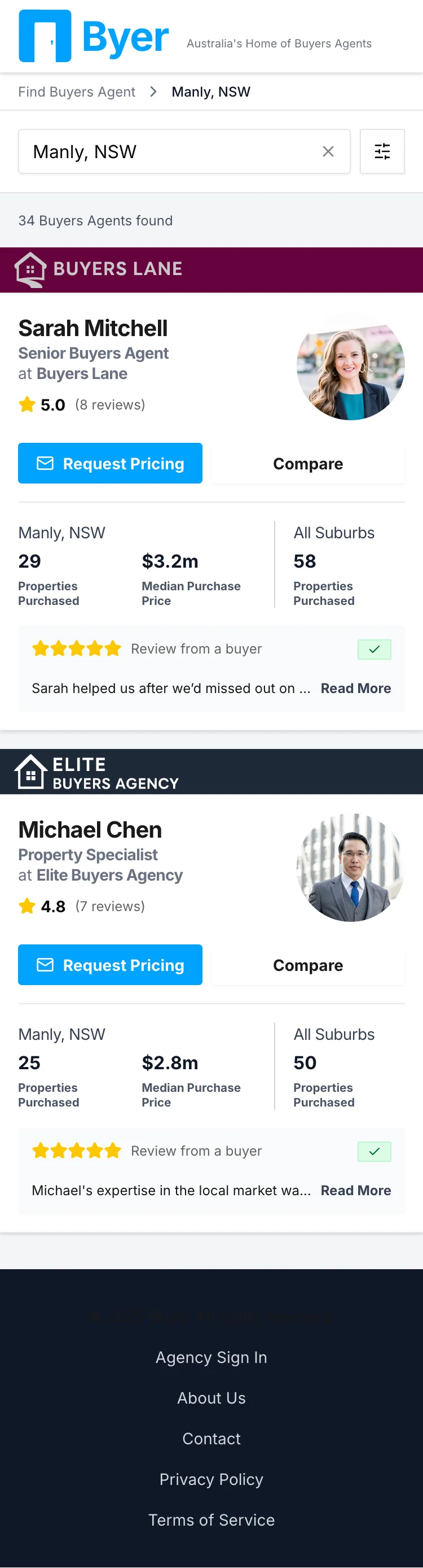 Byer Mobile Screenshot